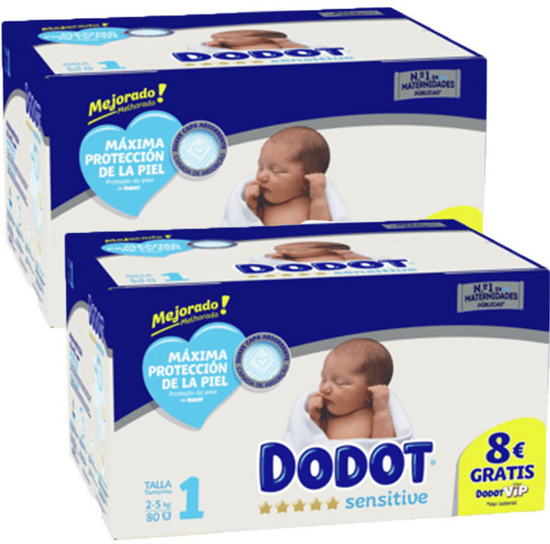 Dodot Sensitive Pañal  Recién Nacido T1 2-5Kg 2x80 Uds