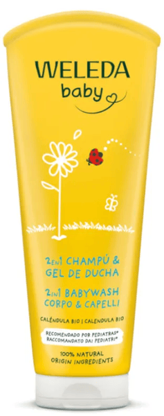 Weleda 5 X Champú Y Gel De Ducha De Caléndula Bebé 200 Ml De Gel - Imagen 3