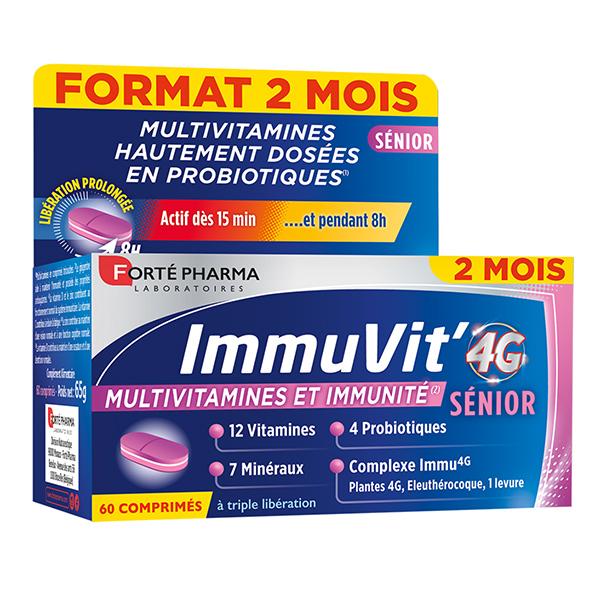 Forté Pharma Immuvit 4G Sénior Vitamines Minéraux Format Eco 2 mois 3