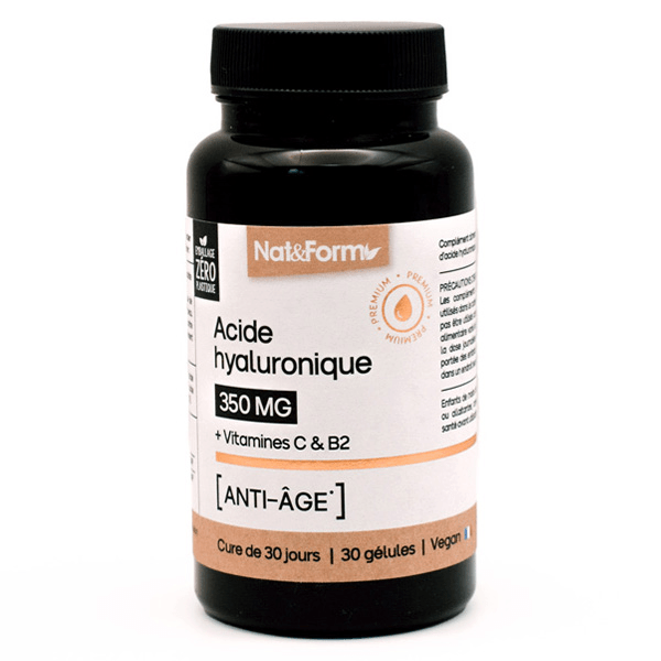 Nature Acide hyaluronique + Vitamines C & B2 anti-age 30 gélules 3