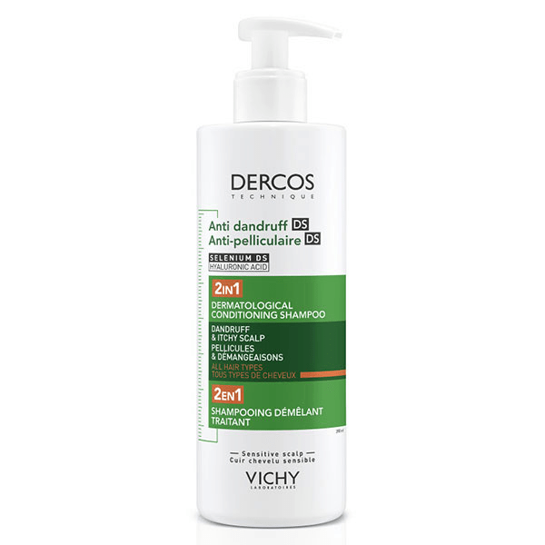 Dercos Anti-Pelliculaire DS Shampooing Démêlant Traitant 2EN1 Tous Types de Cheveux 390ml 5