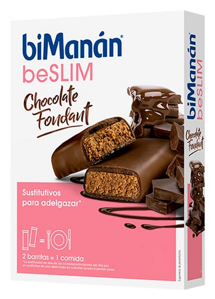 BiManán BeSlim Barritas Chocolate Negro Fondant 10uds