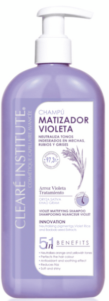 Clearé Institute Hombre Violeta Champú Matizador 400 Ml - Imagen 3