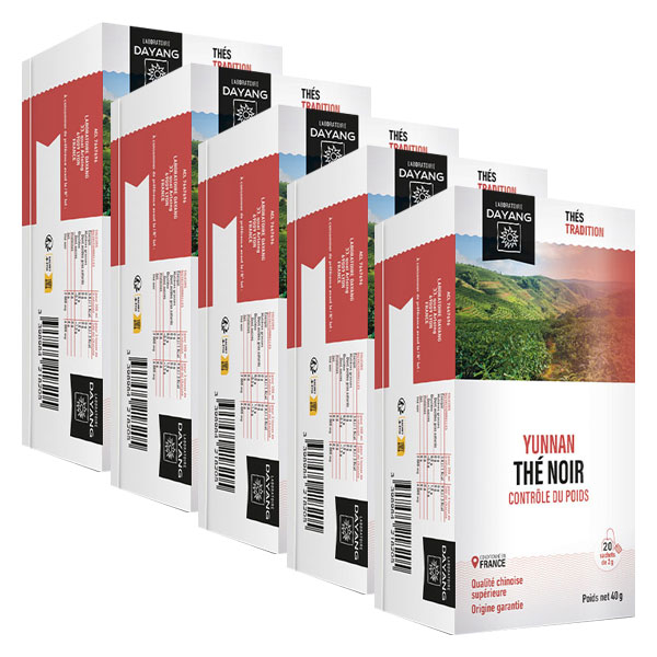 Thé Noir de Chine 20 sachets - Lot de 5