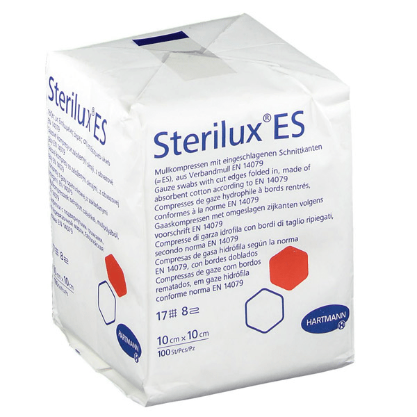 Sterilux-ES Compresse de Gaze Hydrophile Non Stérile 8 Plis 17 Fils en Vrac 10 x 10cm 100 unités 2