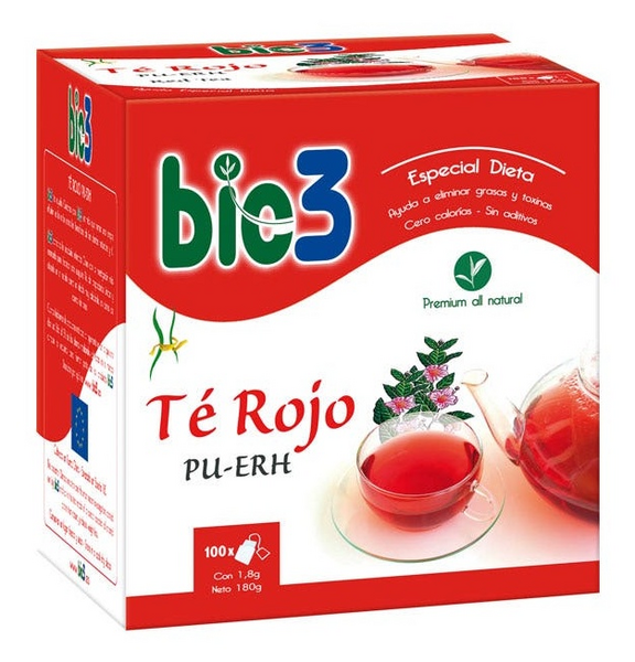 Bio3 Té Rojo Pu-Erh Infusión 100 Bolsitas