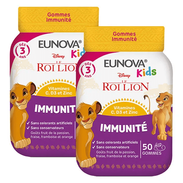Eunova Gummies immunité Le Roi Lion Lot 2 x 50 gommes