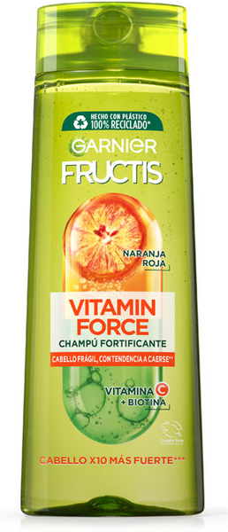 Garnier Fructis Vitamin Force Champú Naranja Roja, Vitamina C Y Biotina 360 Ml