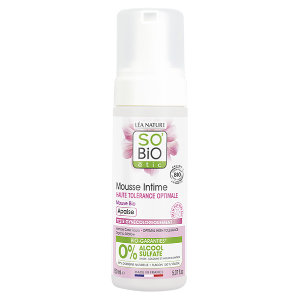 So'Bio Étic Douche Mousse Intime Haute Tolérance Optimale Mauve Bio 150ml