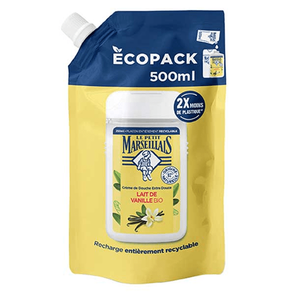 Recharge Crème de Douche Extra Douce Lait de Vanille 500ml 3