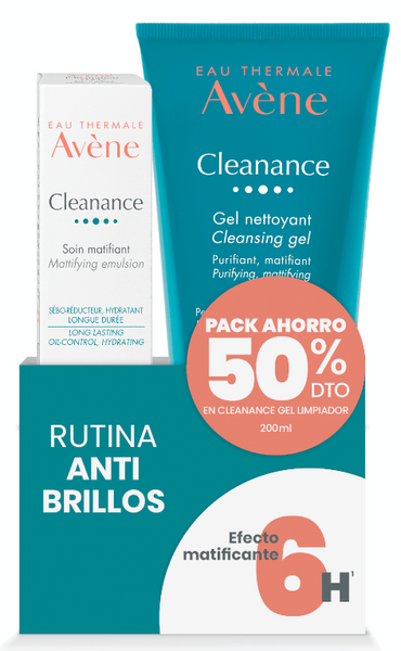 Avène Cleanance Cuidado Matificante 40 ml + Gel Limpiador 200 ml
