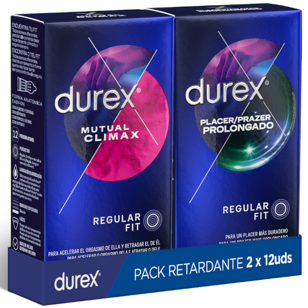 Durex Pack Retardante Placer Prolongado 12 Unidades + Mutual Climax 12 Unidades