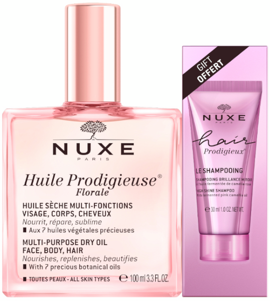 Nuxe Huile Prodigieuse Florale 100 Ml + Champú Brillo Sublime 30 Ml