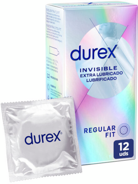 Durex Invisible Extra Fino Extra Lubricado 12 Unidades