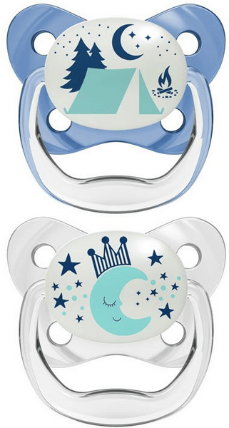 Dr Brown´s Chupete Prevent Nocturno 6-18m Azul 2 uds