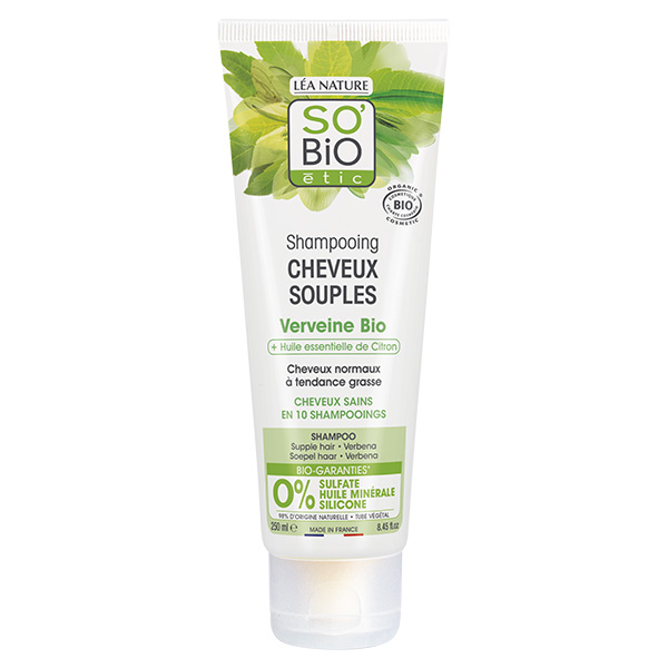 So'Bio Étic Cheveux Souples Shampoing Verveine & Huile Essentielle de Citron Bio 250ml