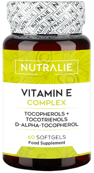 Nutralie Vitamina E Complex con Tocotrienoles y Tocoferoles Antioxidante 60 Cápsulas
