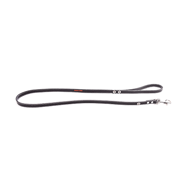 Martin Sellier Laisse en Cuir Surpiqué Classique 16mm x 1m Noir
