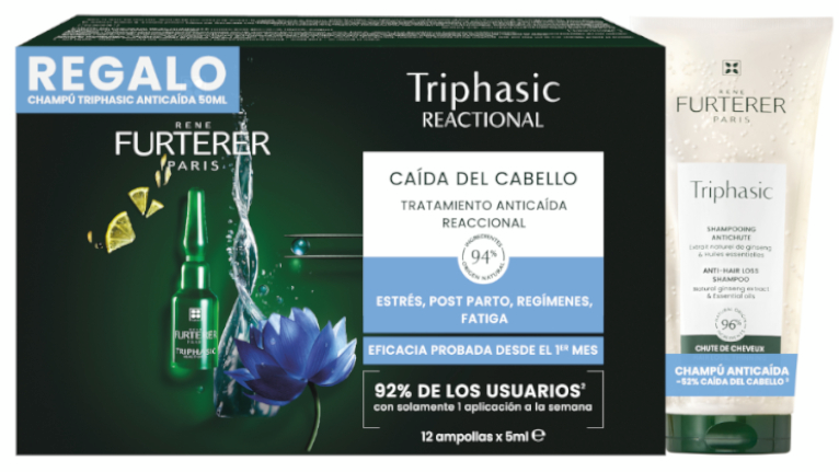 René Furterer Triphasic Reaccional 12 Uds + Champú 50 Ml