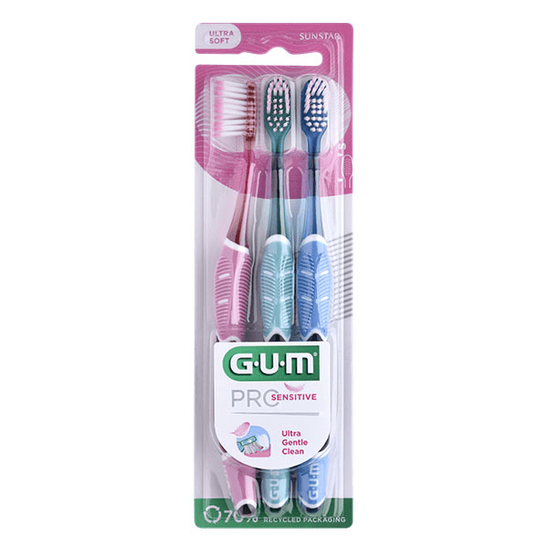 Brosse à dents GUM® PRO Ultra-Souple 15/100e 2+1 Offert 3