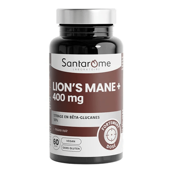 Santarome Lion's Mane 400 mg Concentration et mémoire Format 1 mois