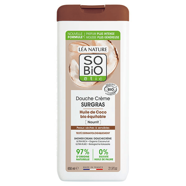 So'Bio Étic Douche Crème Surgras Huile de Coco Bio 650ml 2