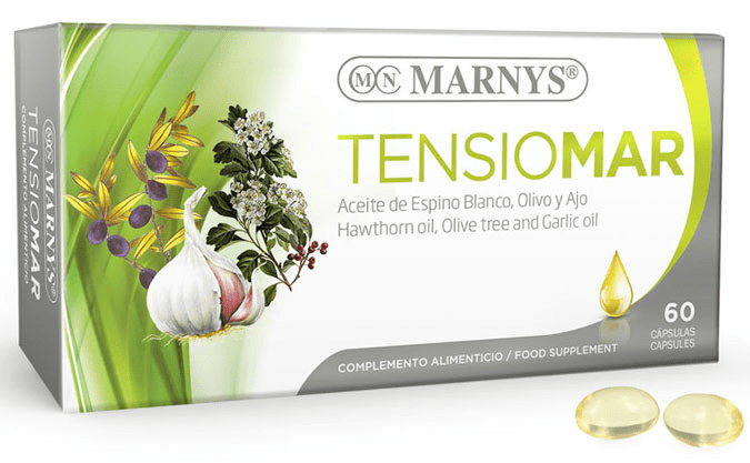 Marnys Tensiomar Espino Blanco + Ajo + Hoja De Olivo 60 Cápsulas 500 Mg