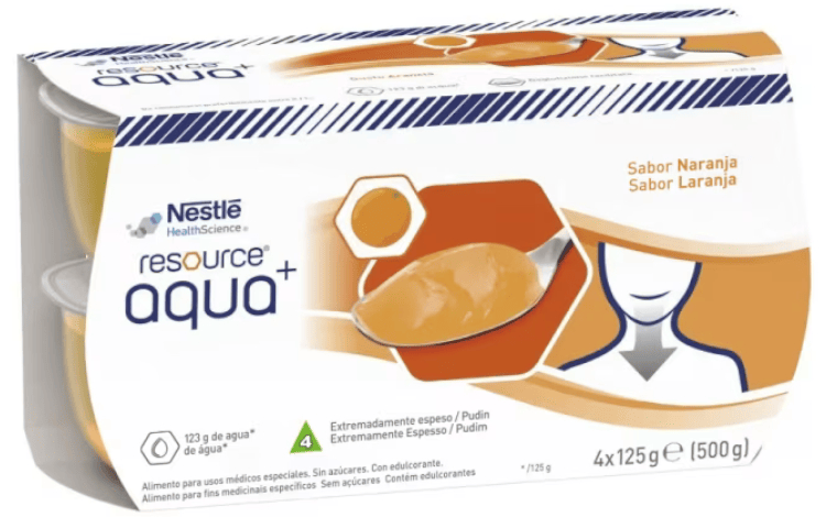 Nestle Resource Agua Gelificada Sabor Naranja 4X125 gr
