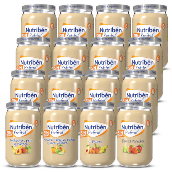 Nutribén Potitos Variados Frutas +6m 16 uds