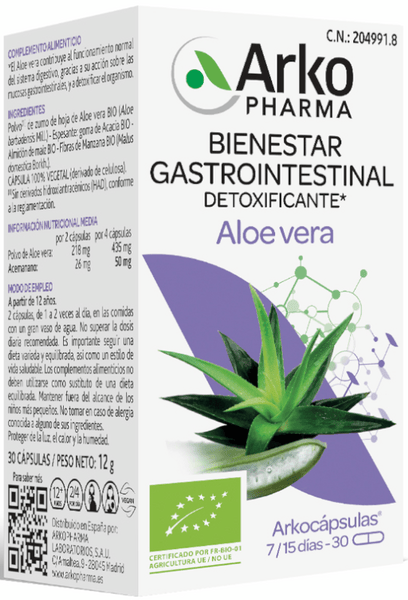 Arkopharma Arkocápsulas Aloe Vera Bio 30 Cápsulas 30 Ct - Imagen 3