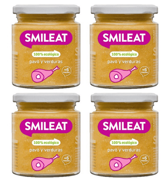 Smileat Tarrito de Pavo con Verduras 100% Ecólogico 4x230 gr