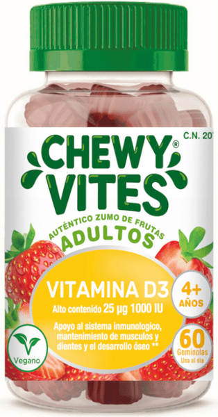 Chewy Vites Adulto Vitamina D +4Años 60 Gominolas