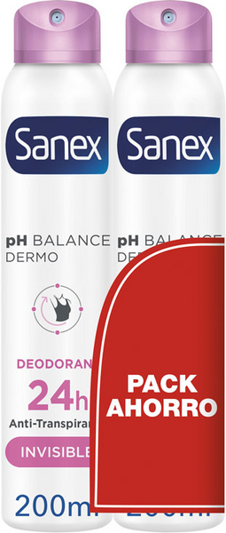 Sanex PH Balance Dermo Invisible Desodorante Spray 2x200 Ml