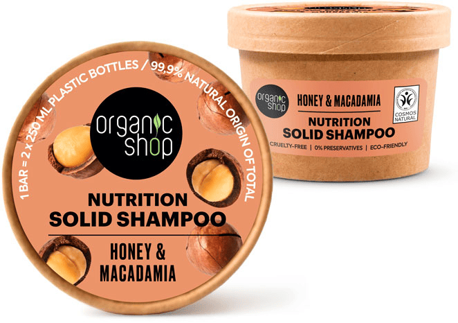 Organic Shop Champú Sólido Nutritivo Miel y Macadamia 60 gr