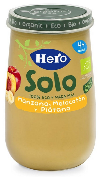 Hero Solo Tarrito Manzana, Melocotón Y Plátano +4m 190g