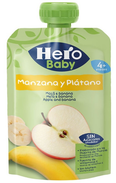 Hero Baby Bolsita Manzana Y Plátano +4m 100g