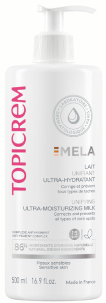 Topicrem Mela Leche Unificadora Ultra-Hidratante SPF15 500 Ml