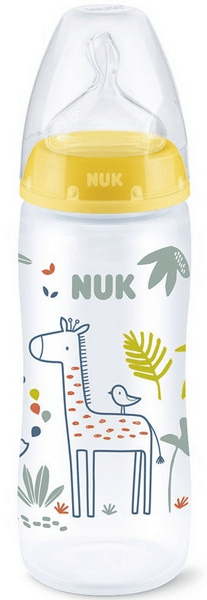 Nuk Biberón First Choice+ Jungle Talla XL 6-18m Silicona 360 ml Amarillo