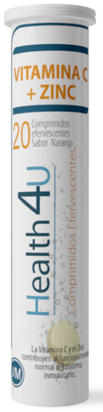 H4U Vitamina C + Zinc 20 Comprimidos Efervescentes Naranja