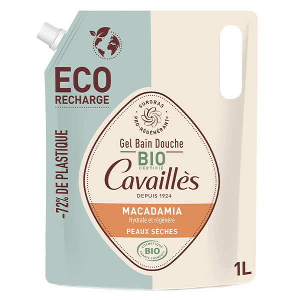 Rogé Cavaillès Gel Bain Douche Surgras Macadamia Éco-Recharge Bio 1L 6