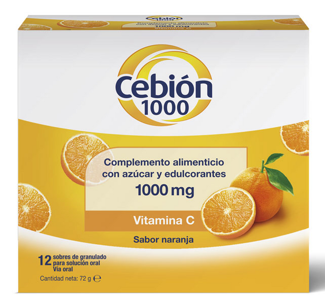 Cebion Vitamina C 1000 Mg Defensas 12 Sobres