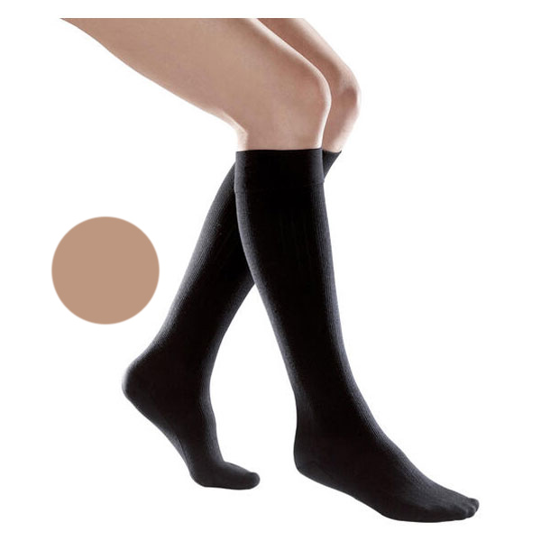 Simply Coton Fin Chaussettes Classe 2 Long Taille 3 Beige Naturel