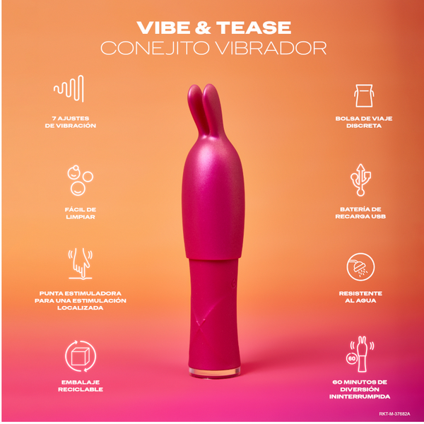 Durex VIBE & TEASE Conejito Vibrador 2 En 1