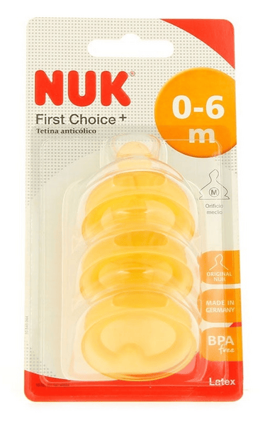 Nuk Tetina First Choice Látex Talla 1M 0-6 Meses 3 Uds