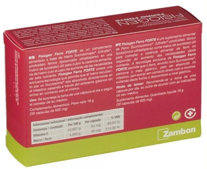 Thumbnail 1 de Fisiogen Ferro Forte cápsulas 4x30, suplemento hierro