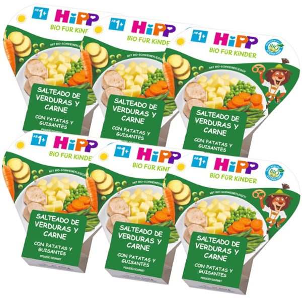 HiPP Salteado de Verduras, Carne, Patatas y Guisantes BIO +1 Año 6x250 gr