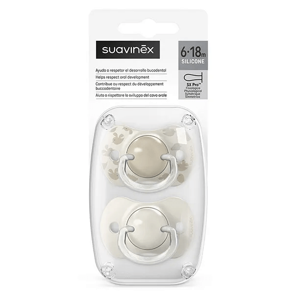 Sucettes Symétriques SXPRO 6 à 18 mois Birdies Beige x2