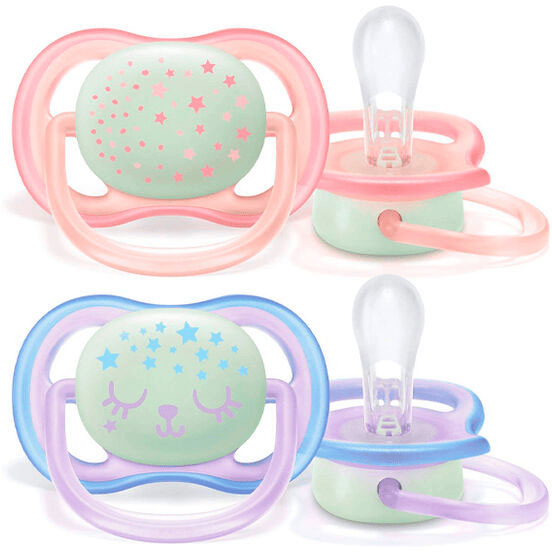 Avent Chupete Ultra Air Night Rosa y Lila 0-6m 2 uds