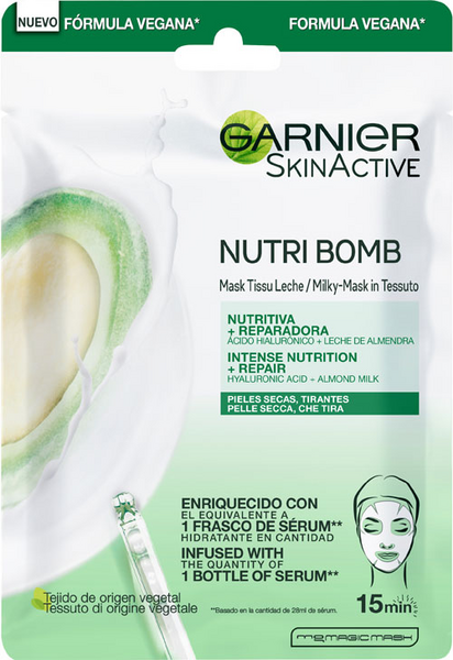 Garnier Skin Active Nutri Bomb Milky Mask Tissu Reparadora 1 Unidad