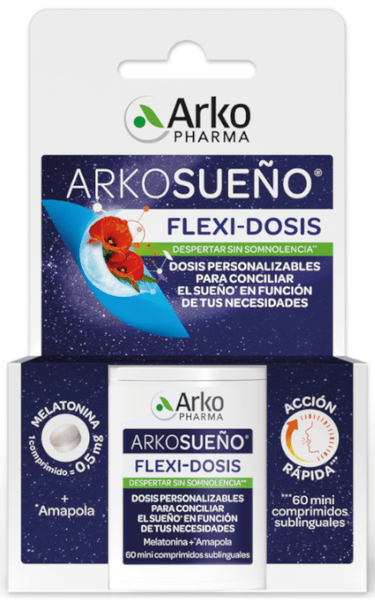 Arkopharma Arkosueño Flexi-Dosis Melatonina + Amapola 60 Mini Comprimidos Sublinguales